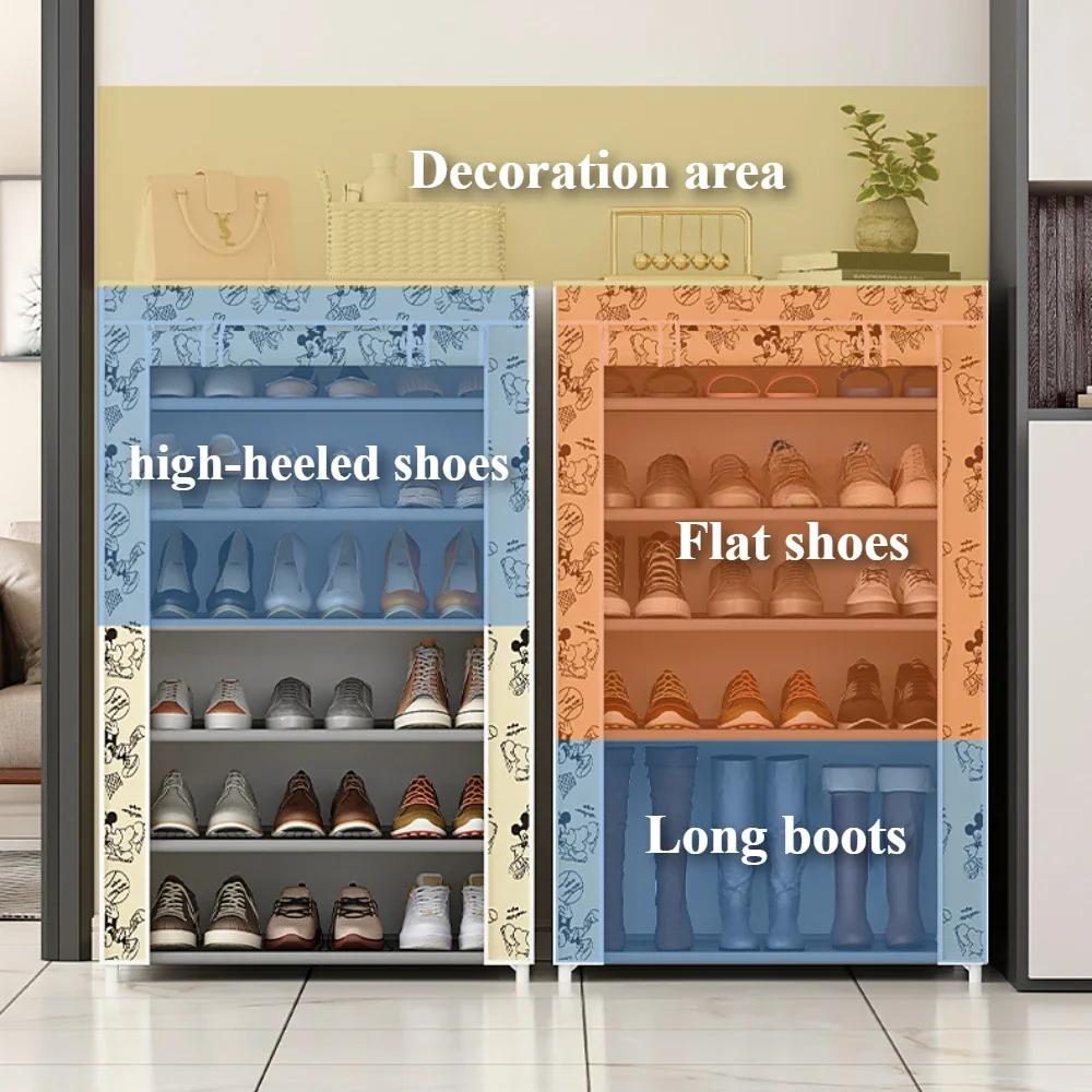 Multi Layer Shoe Cabinet Dustproof Waterproof Oxford Fabric Shoes Racks Nail Free Assembly Thickened Partition Fabric Lockers