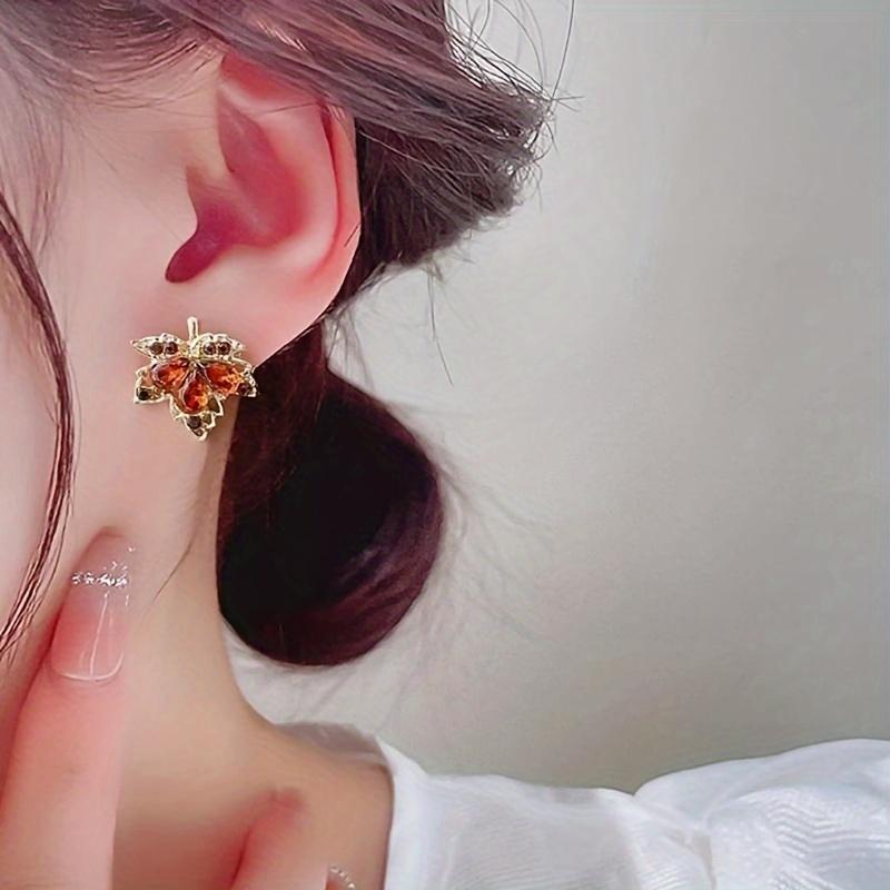 Серьги 'Кленовый лист' для подростка, Серьги-подвески в осеннем лесном стиле, Ежедневные украшения для девочки, вдохновленные природой
