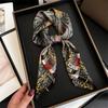 Silk Scarf Women Print Hair Neck Square Scarves Office Ladies Shawl Bandanna 70X70cm Muslim Hijab Handkerchief Muffler Foulard