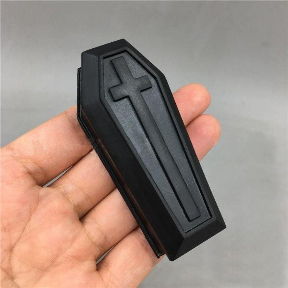 Removable Halloween Coffin Box Candy Container Mini Black Cross Coffin Halloween Coffin Model Home