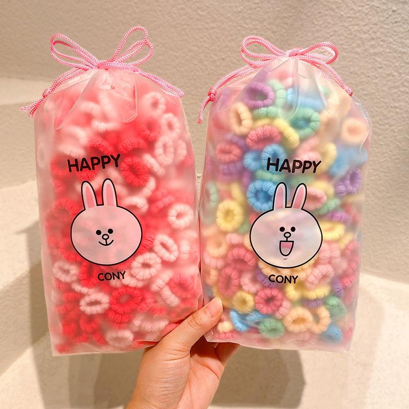 100Pcs Girls Colorful Hair Bands Set Nylon High Elastic Rubber Band Children'S Hair Circles Kids Hair Tie Hair Accessories