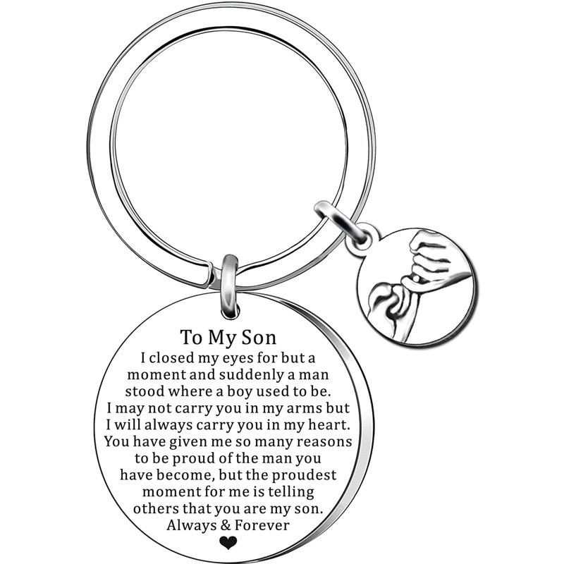 Оптовый брелок из нержавеющей стали в подарок на День отца и День матери тете и племяннику современный и простой стиль