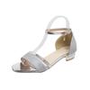 Women's Sandals 2025 Summer New Fashion Crystal Party Shoes for Women Comfortable Open Toed Thick Heel Sandals Sandalias