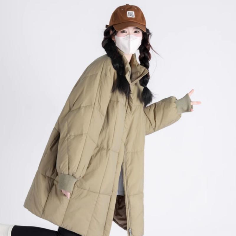 Новая пуховая одежда для женщин, зимние длинные куртки с подкладкой оверсайз до колена и утолщенные куртки с подкладкой в тренде.