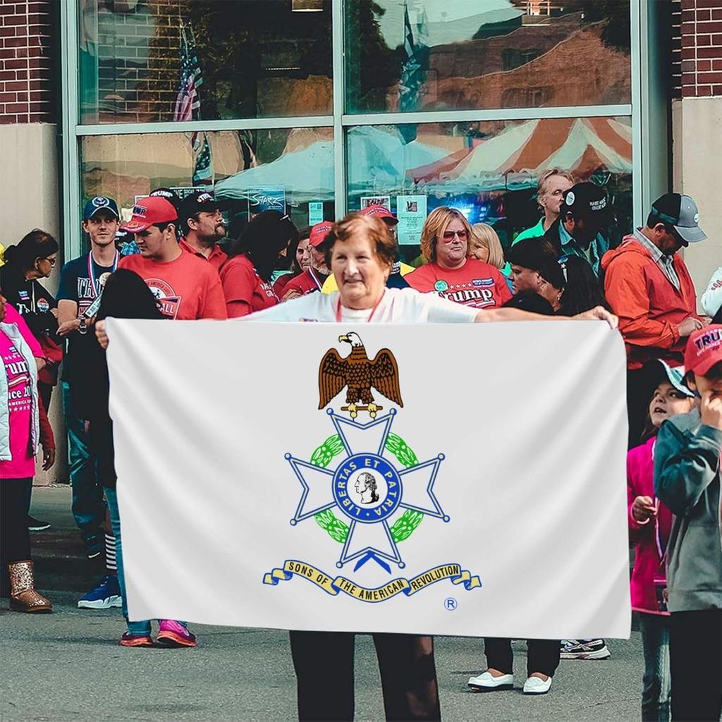 Сыны Американской революции 3 х 5 футов Наружный декоративный флаг, Садовый флаг, Наружный одинарный флаг