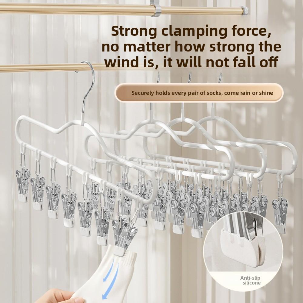 Windproof Clothes Drying Rack 8 Clips Hat Rack New Clothes Hanger  for Home Dormitory