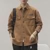 Men's Plus Size Corduroy Shirt Jacket - Casual Spring/Autumn Long Sleeve Top