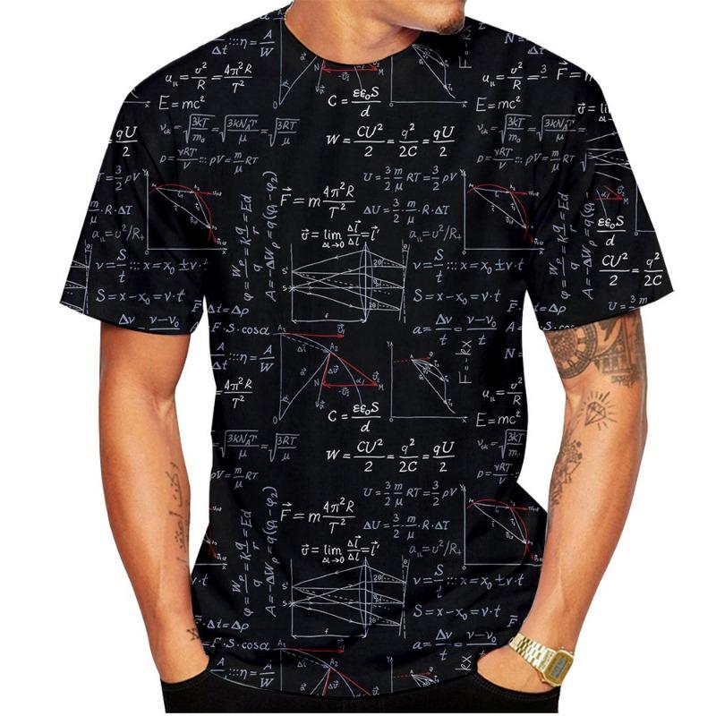 Interesting Math T-shirt Math Formula 3D Printing Men's Short Sleeved T-shirt Street Clothing Top T-Shirts Men’s