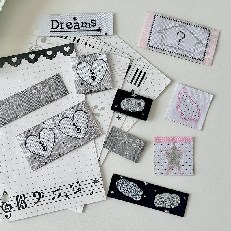 Kawaii Label Index Stickers Embroidery Lucky Tag Label Sticker Scrapbooking Sticker Hand Account Notes Decorative Sealing Decals