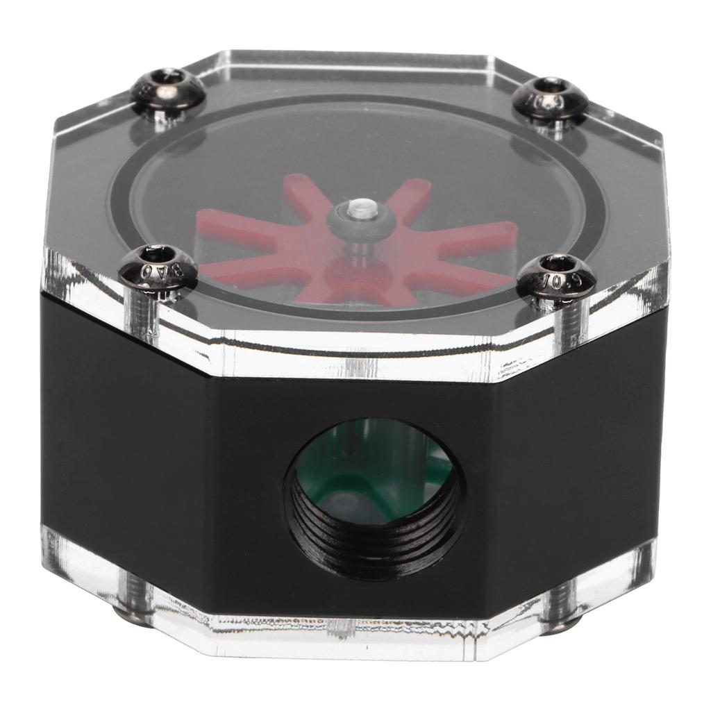Water Flow Meter Transparent Acrylic Octagonal Metal Computer WaterCooled Rheometer