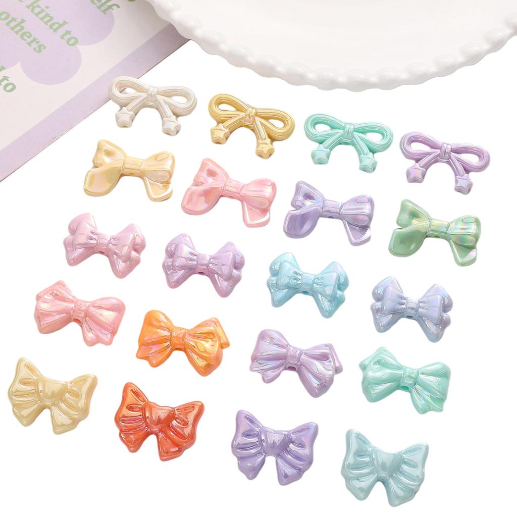 2/10 шт. акриловые бусины-бантики цвета AB, разбросанные бусины для самостоятельного изготовления браслетов, ожерелий и ювелирных изделий