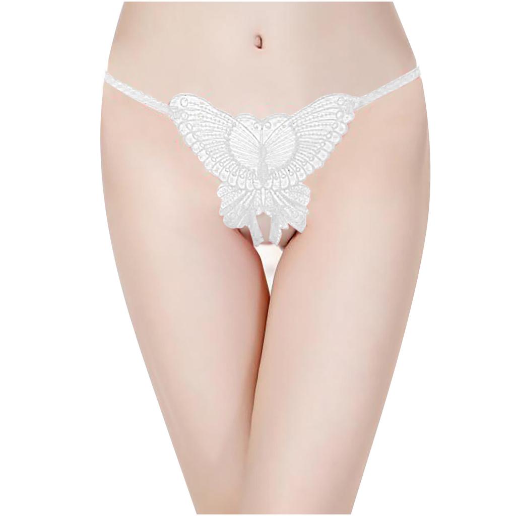 Женские модные прозрачные кружевные сексуальные трусики с бабочкой, однотонные стринги
