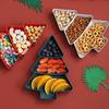 Divided Christmas Tree Snack Dish – Plastic Candy & Dried Fruit Tray with Sunflower Seed Compartments