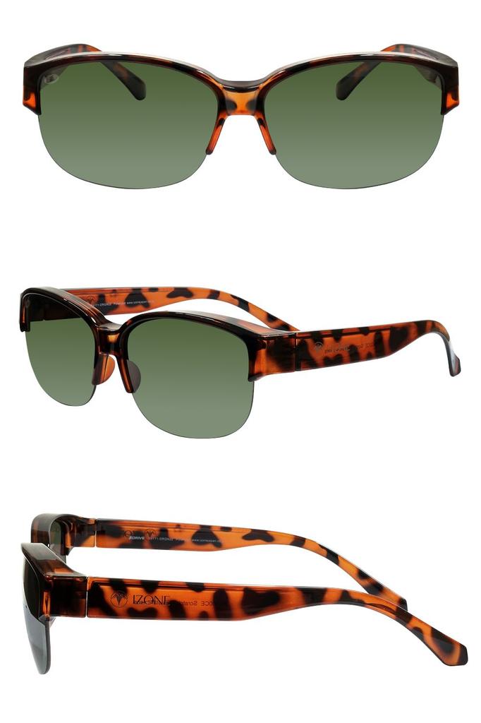 Солнцезащитные очки iZONE с поляризацией поверх очков IDRIVE для вождения, гольфа, рыбалки [iZONE] P4771-DRGN22 (Деми Коричнево-зеленый)