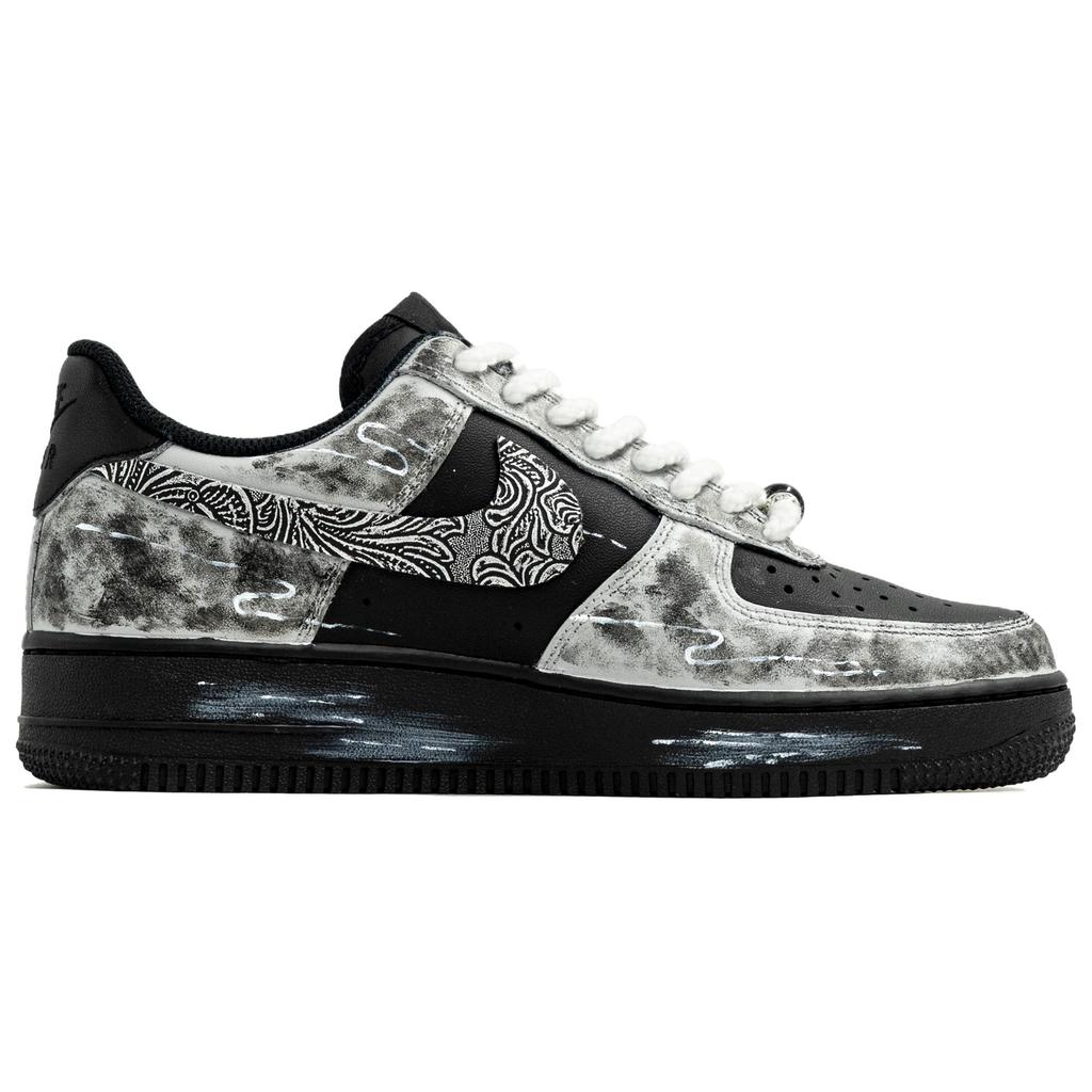 Nike Air Force 1 Kaleidoscope, Misty Mist, Сумка для покупок Устойчивые к истиранию Низкие кеды для скейтбординга Унисекс Черный CW2288-001(Team1023-S-BOX)