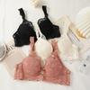 Цветочное розовое кружевное нижнее белье женский бюстгальтер ультратонкий на косточках пуш-ап бюстгальтеры женское сексуальное нижнее белье