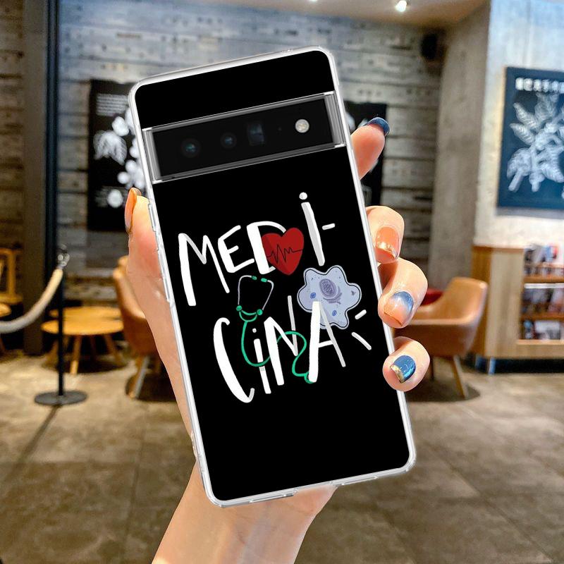 Чехол для телефона Доктор Медсестра Медицинский Лекарство Для Google Pixel 9 8 7 6 Pro XL 8A 7A 6A 5 4 5A 4A 3A XL 5G Мягкий Силиконовый Прозрачный Чехол