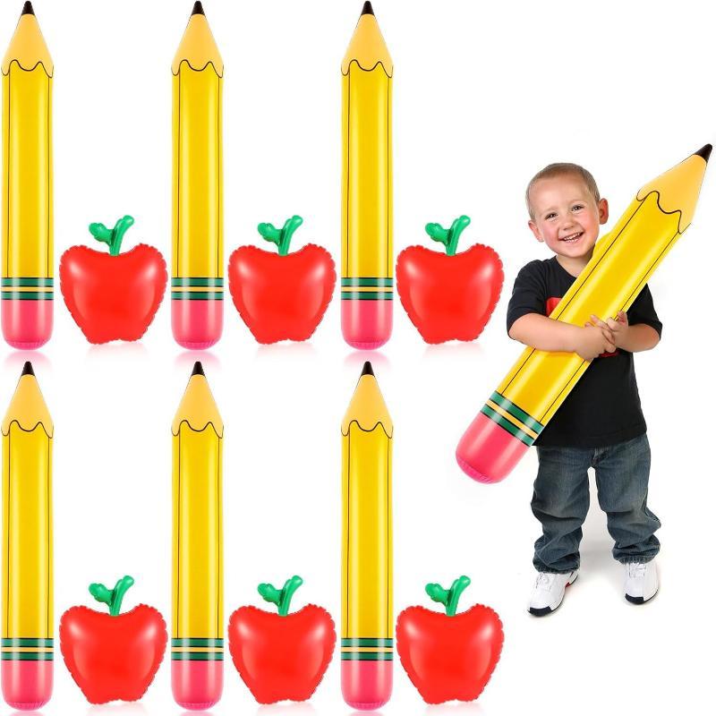Giant Inflatable Pencil Toy Large Pvc Simulation Pencil Inflatable Stick Prop Blow Up Toy For Kids Party Game Photo Booth Decor