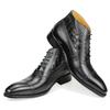 Fashion Luxury Genuine Leather Men Ankle Boot Fashion Wedding Dress Elegant Formal Office Pointed Toe Lace-up Shoe Brogue Adult Boot