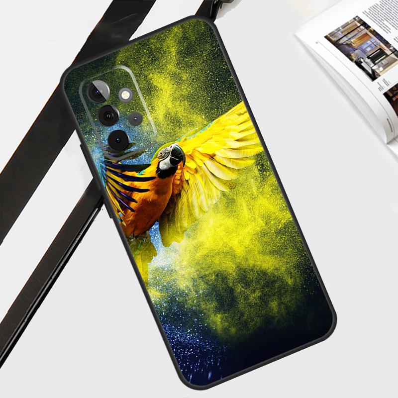 Чехол с животными, попугаями, птицами для Samsung Galaxy A55 A35 A15 A56 A36 A26 A16 A06 A54 A34 A14 A12 A22 A32 A52 A13 A53