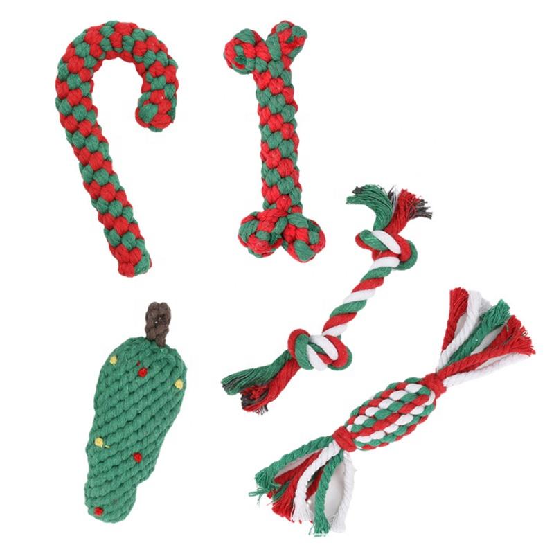 High Quality Durable Cotton Rope Chew Toy for Large Dogs Christmas Holiday Braiding Design Indoor Use for Pet Owners