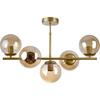 Roman Modern Design Living Room Dining Room Kitchen Antique Color Honey Glass Chandelier In a Row of 5