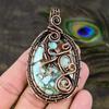 Tibetan Turquoise Gemstone Copper Wire Wrap Jewelry Pendant 3.03