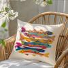 Colorful Rainbow Trout Pillow Cover Vibrant Boho Fish Print Funky Coastal Nautical Cushion Case For Sofa Bed Couch Home Decor