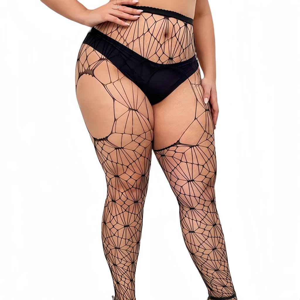 Женские чулки в сеточку больших размеров с высокой посадкой, колготки с поясом для чулок, нижнее белье, колготки 5XXXL