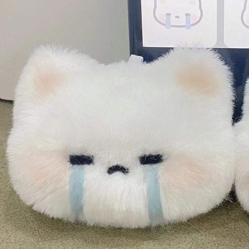 Cartoon Cute Expression Rabbit Plush Keychain Kawaii Doll Pendant Backpack Hanging Decoration Car Key Accessories For Girls Gift