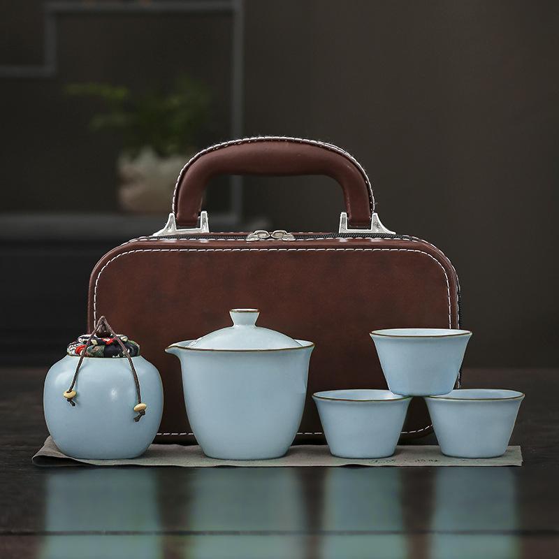 Портативный чайный набор Ru Kiln Kuaike Cup для путешествий, для улицы, с подарками