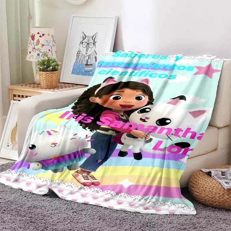 Kawaii Gabby Home Мультяшный принтованный плед для пикника Теплое фланелевое мягкое и удобное домашнее путешествие подарок на день рождения