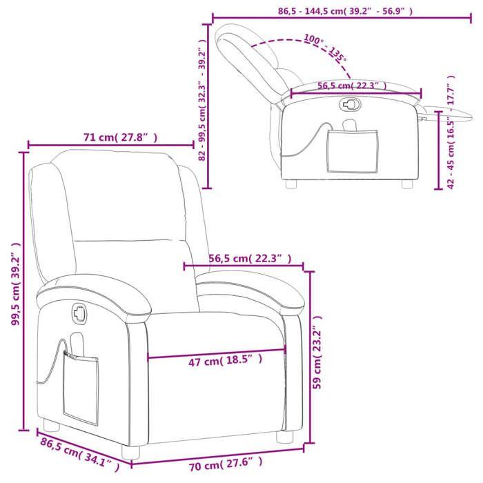 VidaXL Reclining Massage Armchair, Relaxation Chair with Backrest and Footrest, Reclining Seat, TV Armchair, 371786