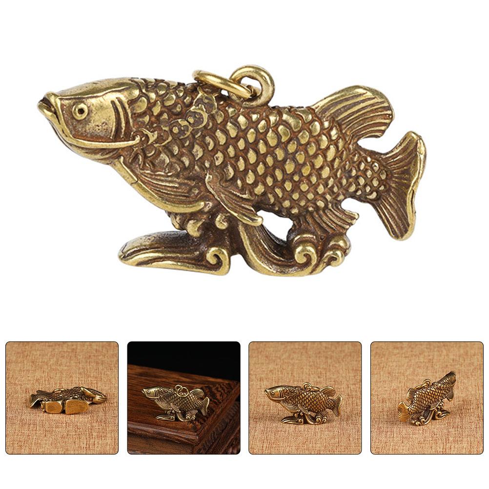 Латунный карп Декор для настольных статуй Tablescape Vintage Fish Изысканные украшения для дома