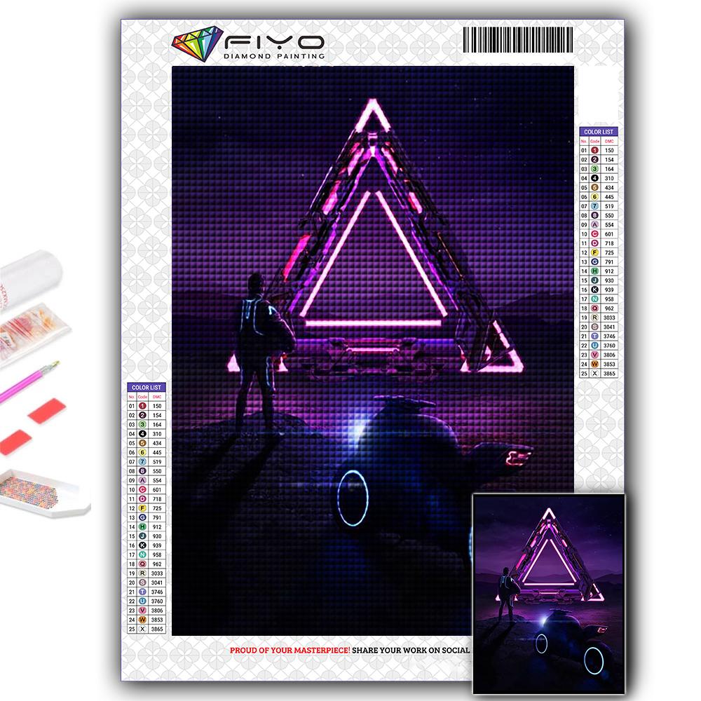 5D алмазная живопись, полный алмаз, киберпанк, геометрическая эстетика, алмазная живопись, ручная работа, сделай сам, алмазная мозаика, картина, украшение для дома