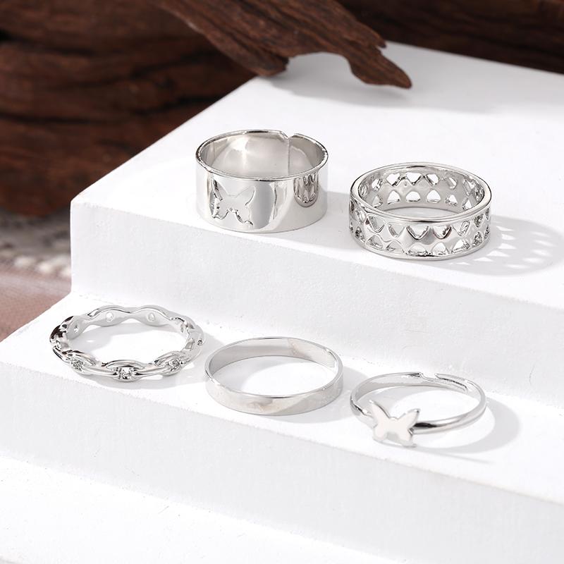 Butterfly Suit Hollow Opening Adjustment Jewelry Ring Charm Suit