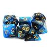 7 шт./лот Синие черные многогранные игральные кости многосторонние двухцветные цифровые игральные кости D4 D6 D8 D10 D% D12 D20 настольные игральные кости для развлечений