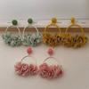 Sweet Mesh Flower Earrings Colorful Exaggerated Earrings Elegant Drop Earrings  Beach