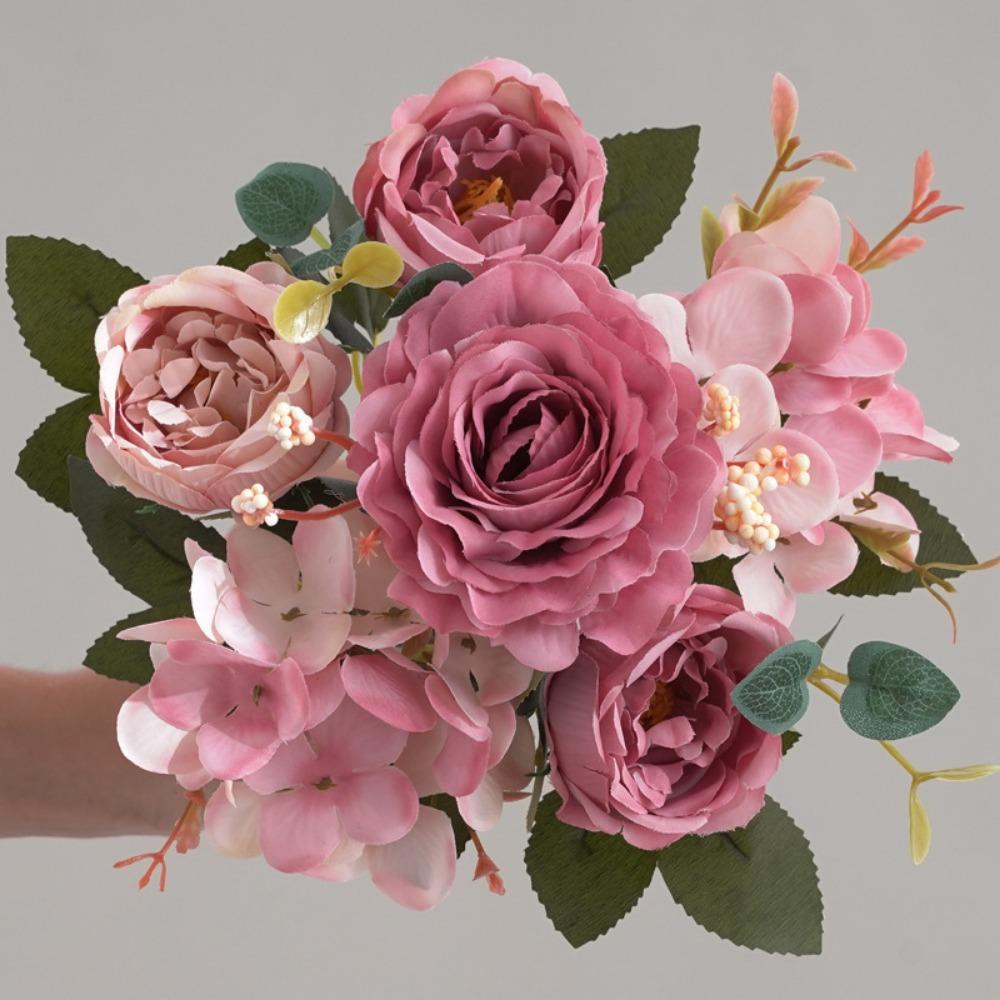 Accessories Simulation Peony Flower Silk Petals Faux Flower Fake Floral Bouquet Home Decoration