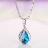 Huitan Романтическое небесно-голубое ожерелье с кубическим цирконием в виде капли воды для женщин, помолвка, свадьба, роскошные аксессуары для шеи, ювелирные изделия