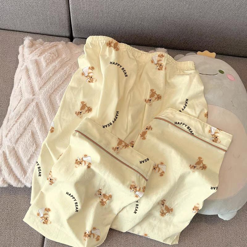 Весна Осень Милый Сетчатый Девочки Пижамный Комплект Длинный Рукав Для Отдыха Пижамы Женщин Свободная Ночная Рубашка Домашняя Одежда Костюм