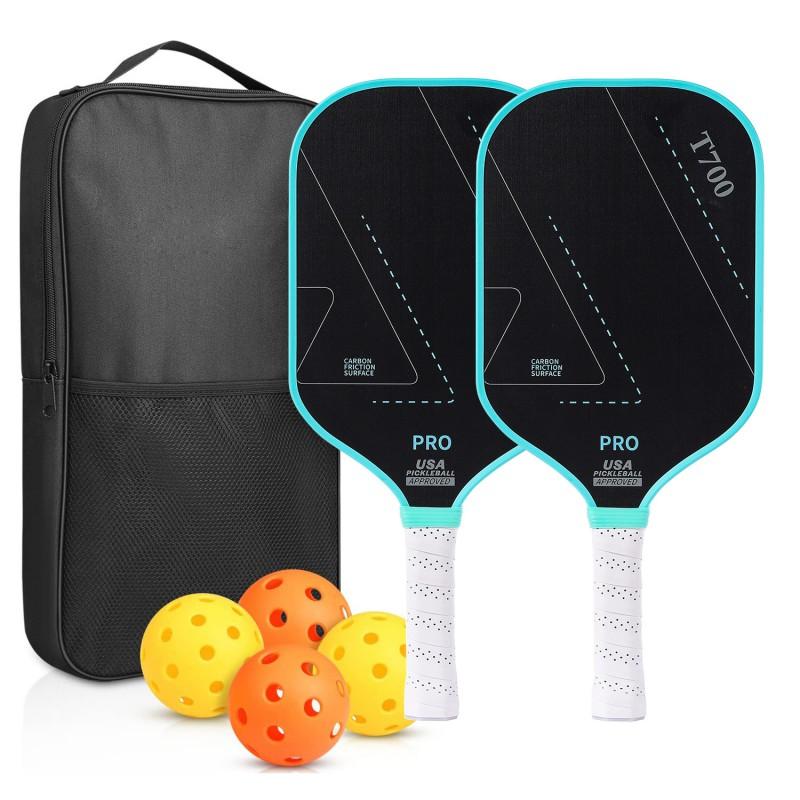 Carbon Fiber Pickleball Paddle Set With Honeycomb Core Beginners Recreational Players