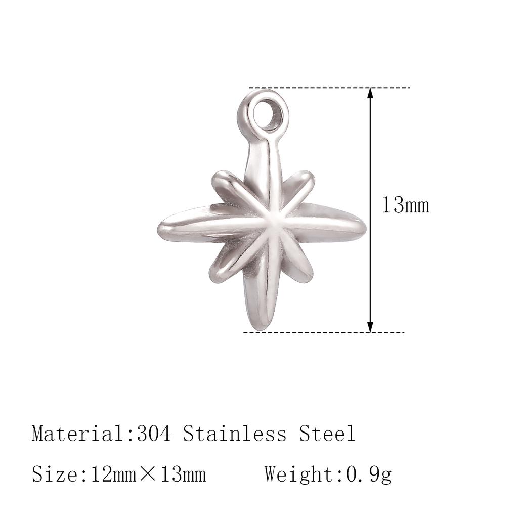 3Pcs Pet Dog Claw/Compass North Star/Sea Wave/Cat's Paw Charms Stainless Small Pendants for Necklace Bracelet DIY Jewelry Making