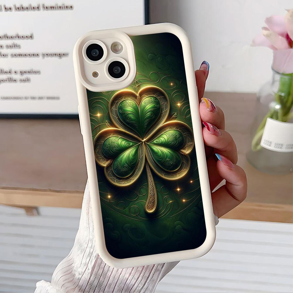 Чехол для мобильного телефона на День Святого Патрика для iPhone 17 16 15 14 13 12 11 Air Pro Max Plus Утолщенный TPU Цветной Чехол Роскошный Чехол