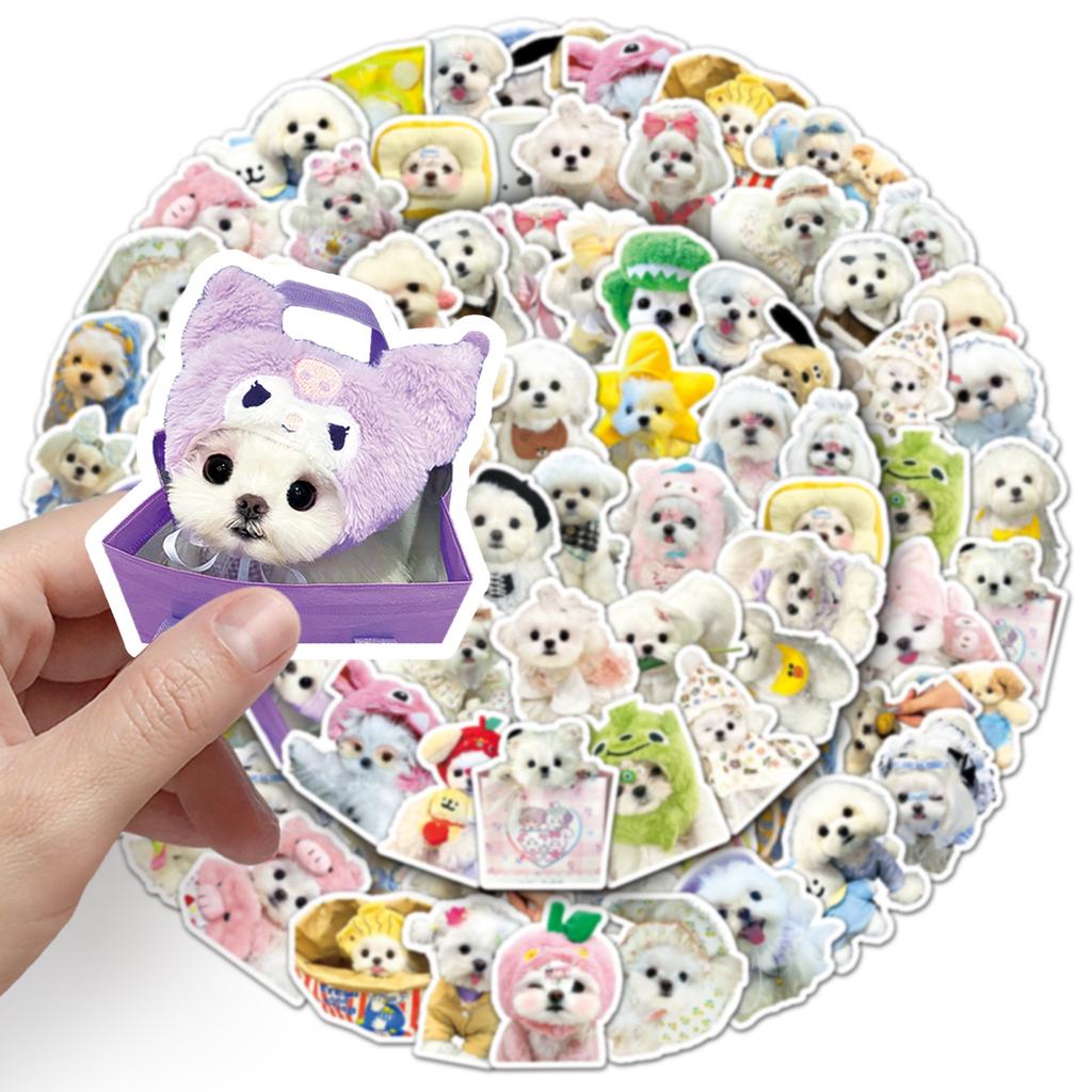 50 Maltese Graffiti Stickers Cute Dog Ins Style Creative Decorative Water Cup Computer Mobile Phone Case Stickers
