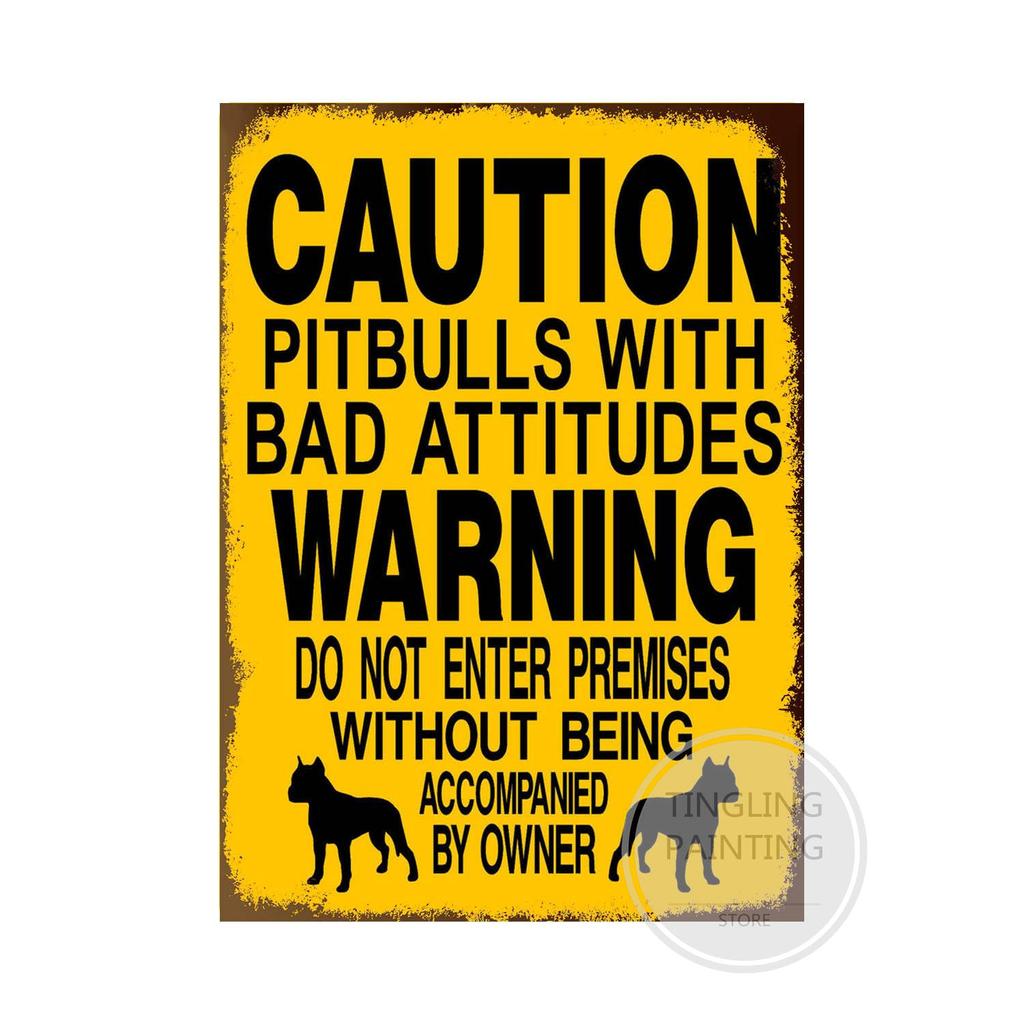 Предупреждающая собака металлические жестяные знаки винтажный плакат осторожно собака ретро жестяные пластины настенные наклейки для сада семейный дом дверь украшения