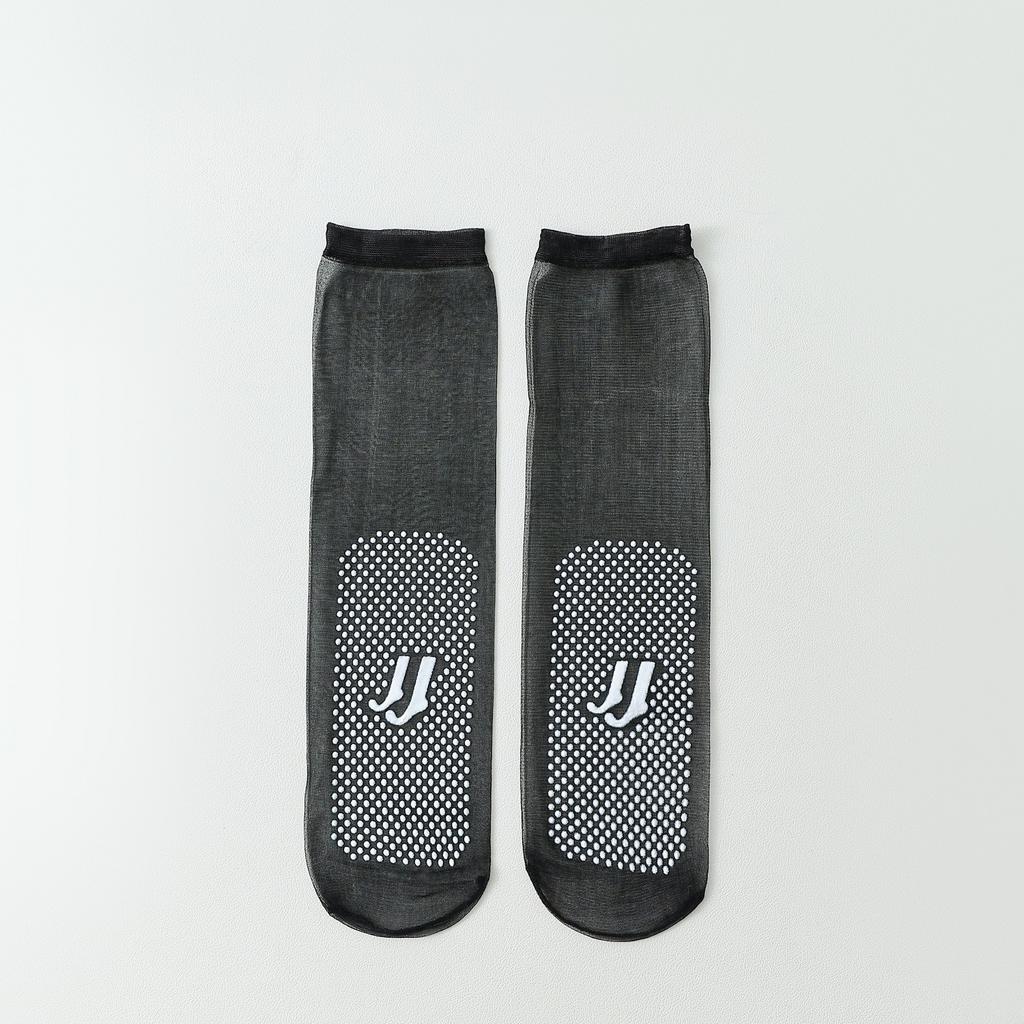 Summer Women Socks Ultra-thin Transparent Elastic Nylon Long Socks Women Silicone Anti-slip Seamless Ice Silk Middle Tube Socks