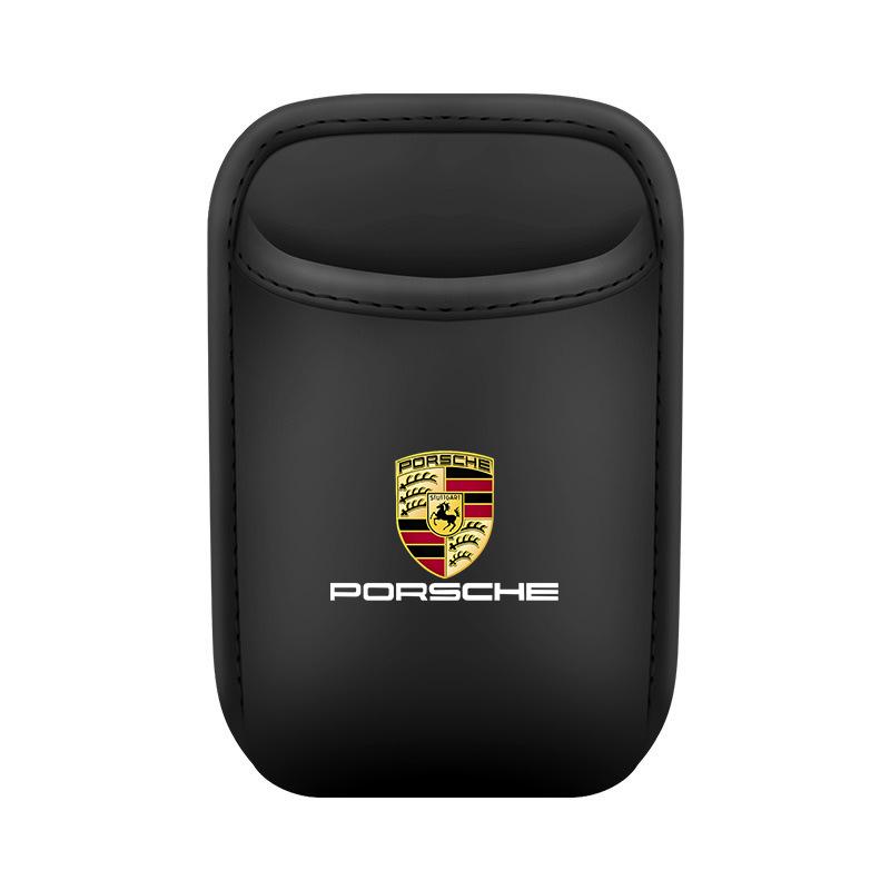AABKW1 Leather for Porsche Cayenne Panamera Macan 911 Taycan Boxster Cayman 918Pajun Car Door Cup Holder Seat Drink Rack Storage Bin