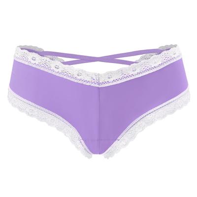 Женские трусики-слипы LittleForBig с перекрещенными лямками, кружевом и V-образной спинкой, фиолетовые, размер L