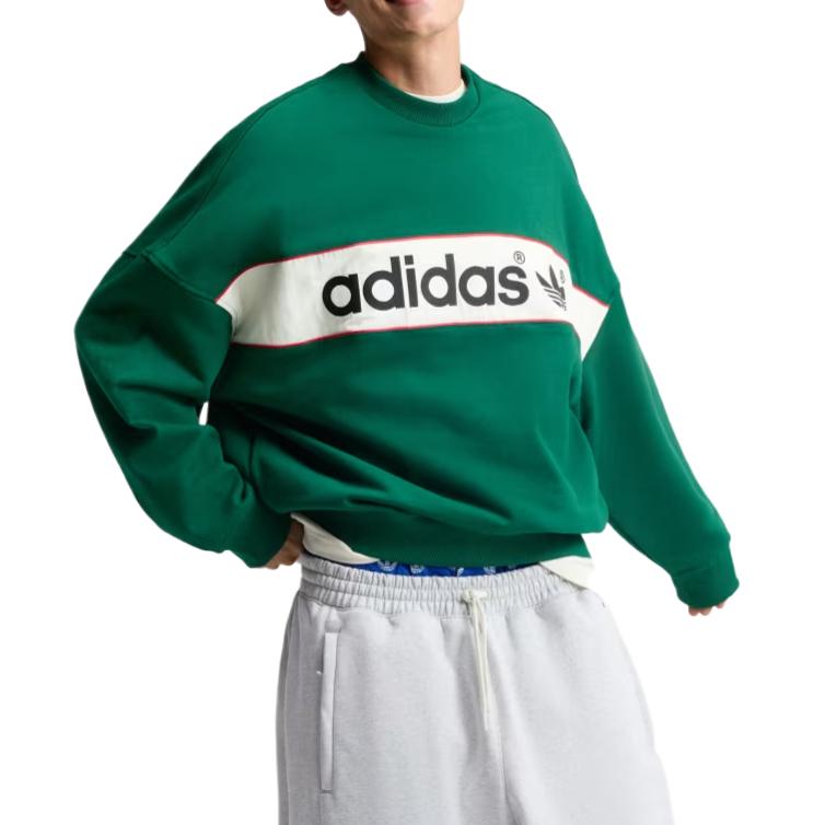 Унисекс Свитшот Adidas Originals ADISIGNATURE NY С подкладкой из флиса Свободный крой Удобный Свитшот с круглым вырезом